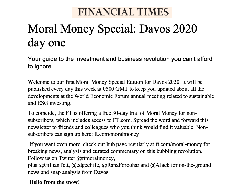 Financial Times Moral Money artikel