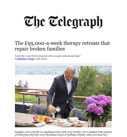 Drukwerk van The Telegraph krant over Paracelsus Recovery