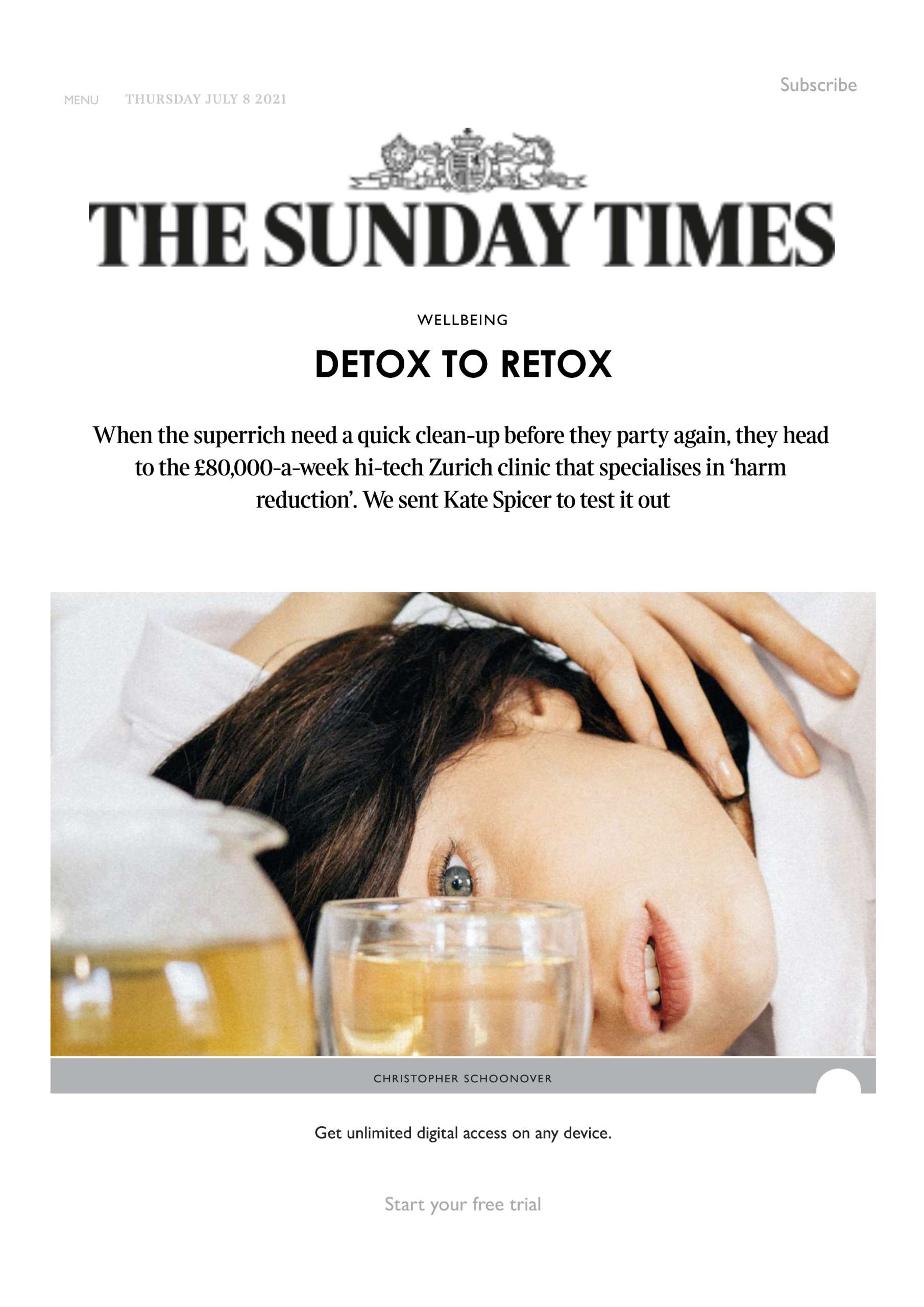 Sunday Times - Detox to Retox