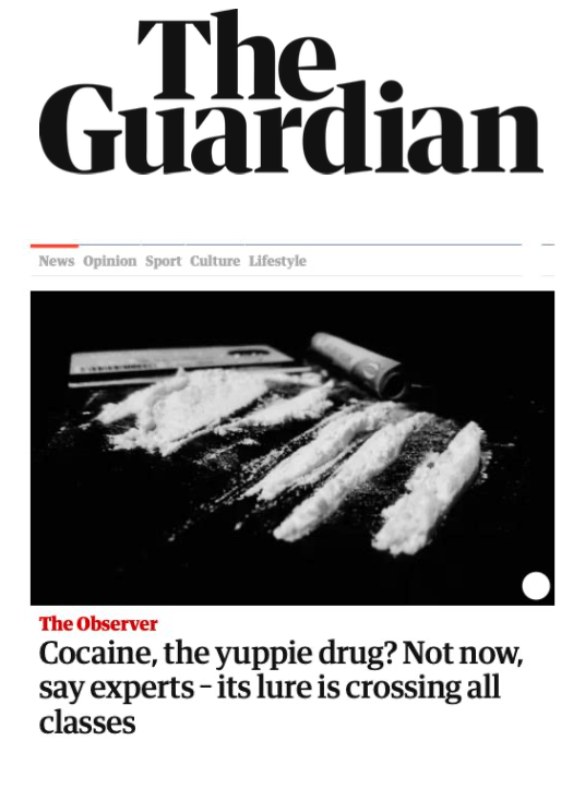 The Guardian-artikel over cocaïne die alle klassen doorkruist met Paracelsus Recovery