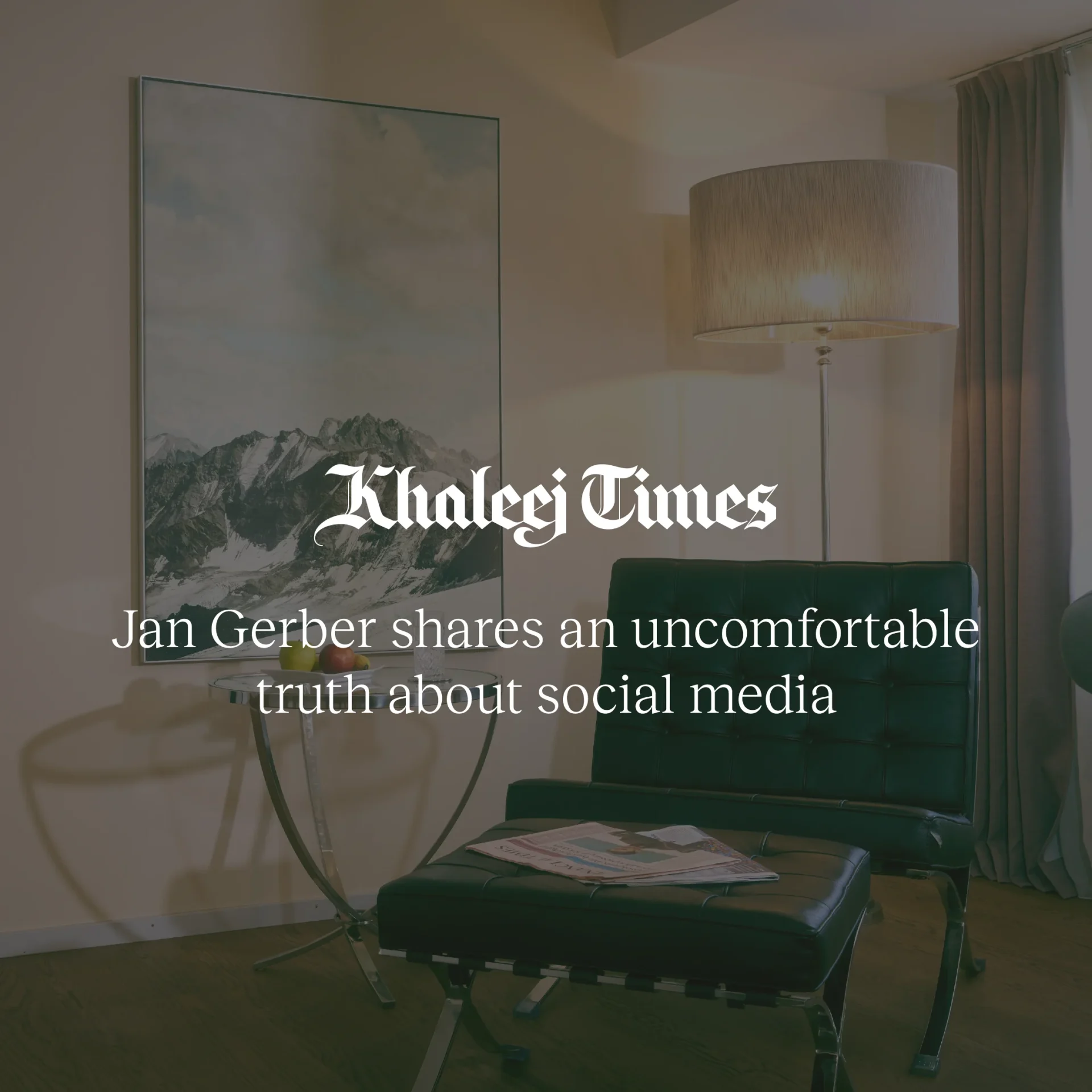Jan Gerber’s latest column in KT Luxe on how social media is destroying our ability to sit with ourselves